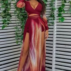 Fashion Nova Girl On Fire Maxi Dress - Burgundy