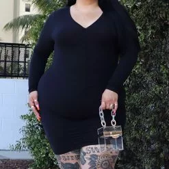 Fashion Nova Heart Rush Ruched Mini Dress - Black -Fashion Nova Dresses Shop HeartRushRuchedMiniDress Black MER