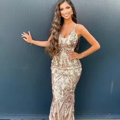 Fashion Nova Here To Party Maxi Dress - Champagne