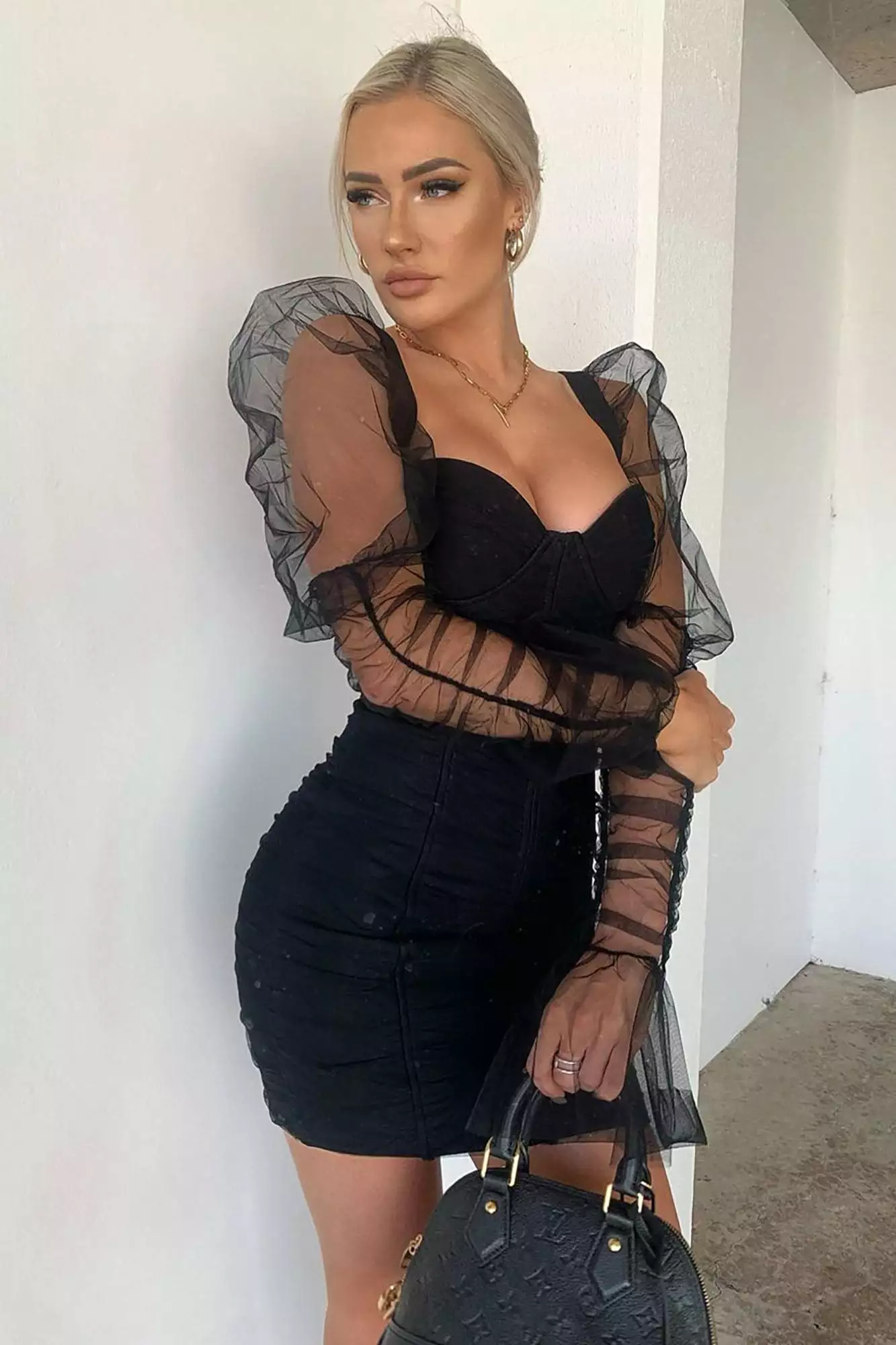 Fashion Nova High Fashion Ruched Mini Dress - Black 3 Fashion Nova High Fashion Ruched Mini Dress - Black