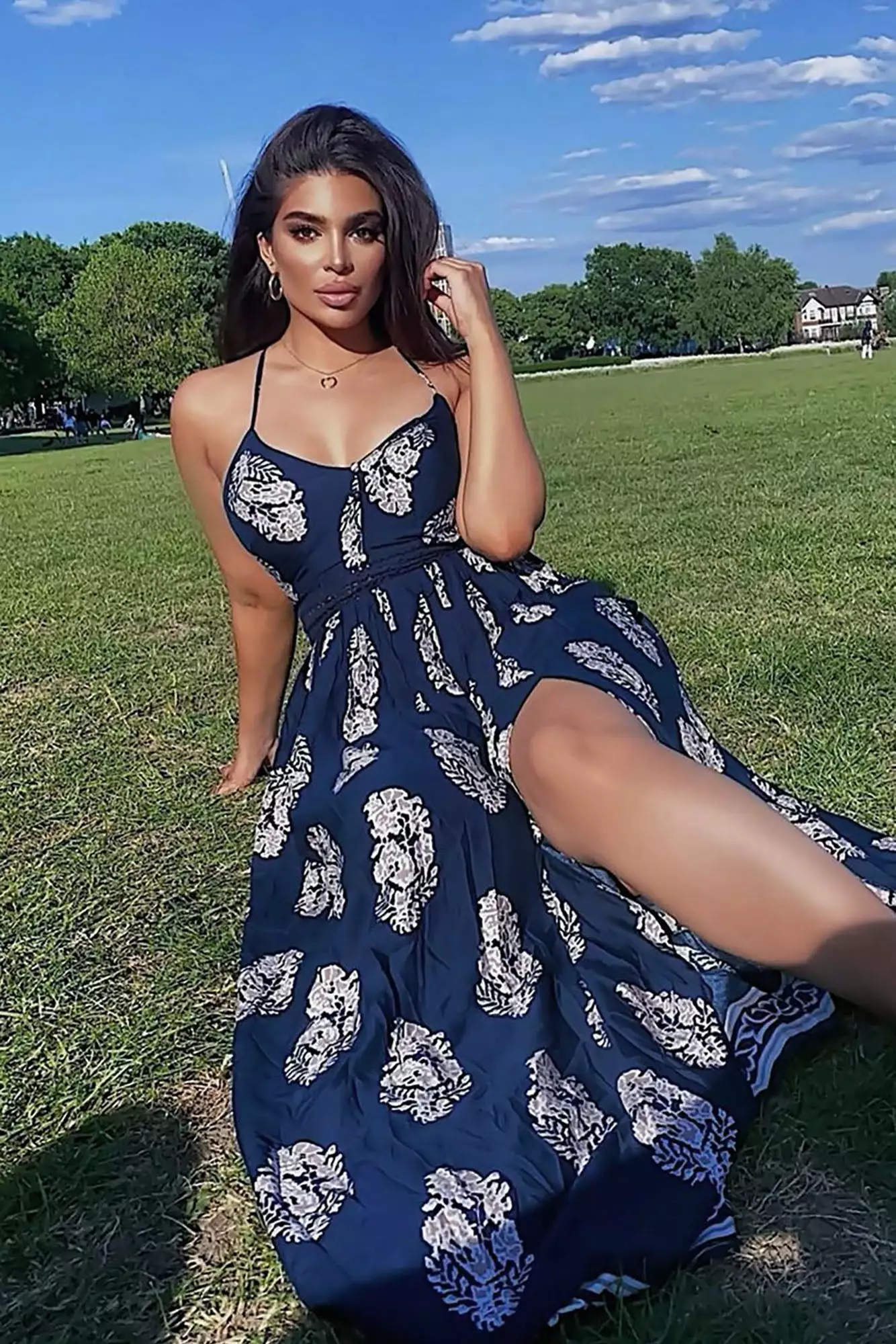 Fashion Nova Holy Slit Dress - Navy 3 Fashion Nova Holy Slit Dress - Navy
