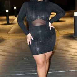 Fashion Nova Irreplaceable Metallic Mini Dress - Black/Copper -Fashion Nova Dresses Shop IrreplaceableMetallicMiniDress BlackCopper MER PLUS