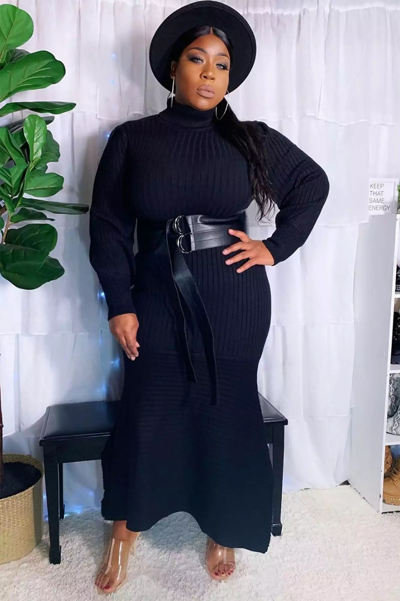 Fashion Nova Jessica Belted Sweater Maxi Dress - Black 10 Fashion Nova Jessica Belted Sweater Maxi Dress - Black - Image 8