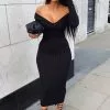 Fashion Nova Kallan Knit Dress - Black -Fashion Nova Dresses Shop KallanKnitDress Black MER