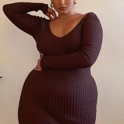 Fashion Nova Kallan Knit Dress - Brown 22 Fashion Nova Kallan Knit Dress - Brown -Fashion Nova Dresses Shop KallanKnitDress Brown MER PLUS