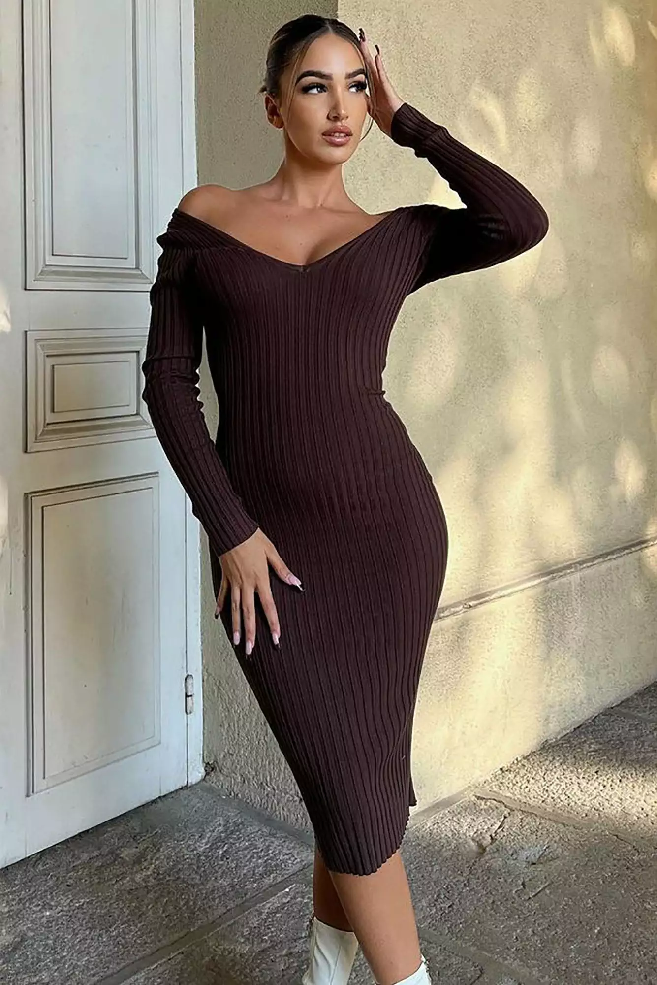 Fashion Nova Kallan Knit Dress - Brown 4 Fashion Nova Kallan Knit Dress - Brown - Image 2