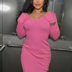 Fashion Nova Kallan Knit Dress - Pink