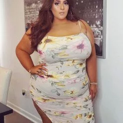 Fashion Nova Keep Flowering Maxi Dress - Nude -Fashion Nova Dresses Shop KeepFloweringMaxiDress Nude MER CURVE