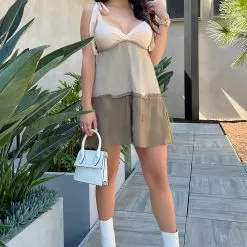 Fashion Nova Keep In Touch Babydoll Dress - Green/combo