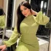 Fashion Nova Kisses Smocked Mini Dress - Chartreuse -Fashion Nova Dresses Shop KissesSmockedMiniDress Chartreuse mer