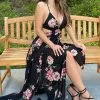 Fashion Nova Lanai Maxi Dress - Black Floral -Fashion Nova Dresses Shop LanaiMaxiDress BlackFloral MER