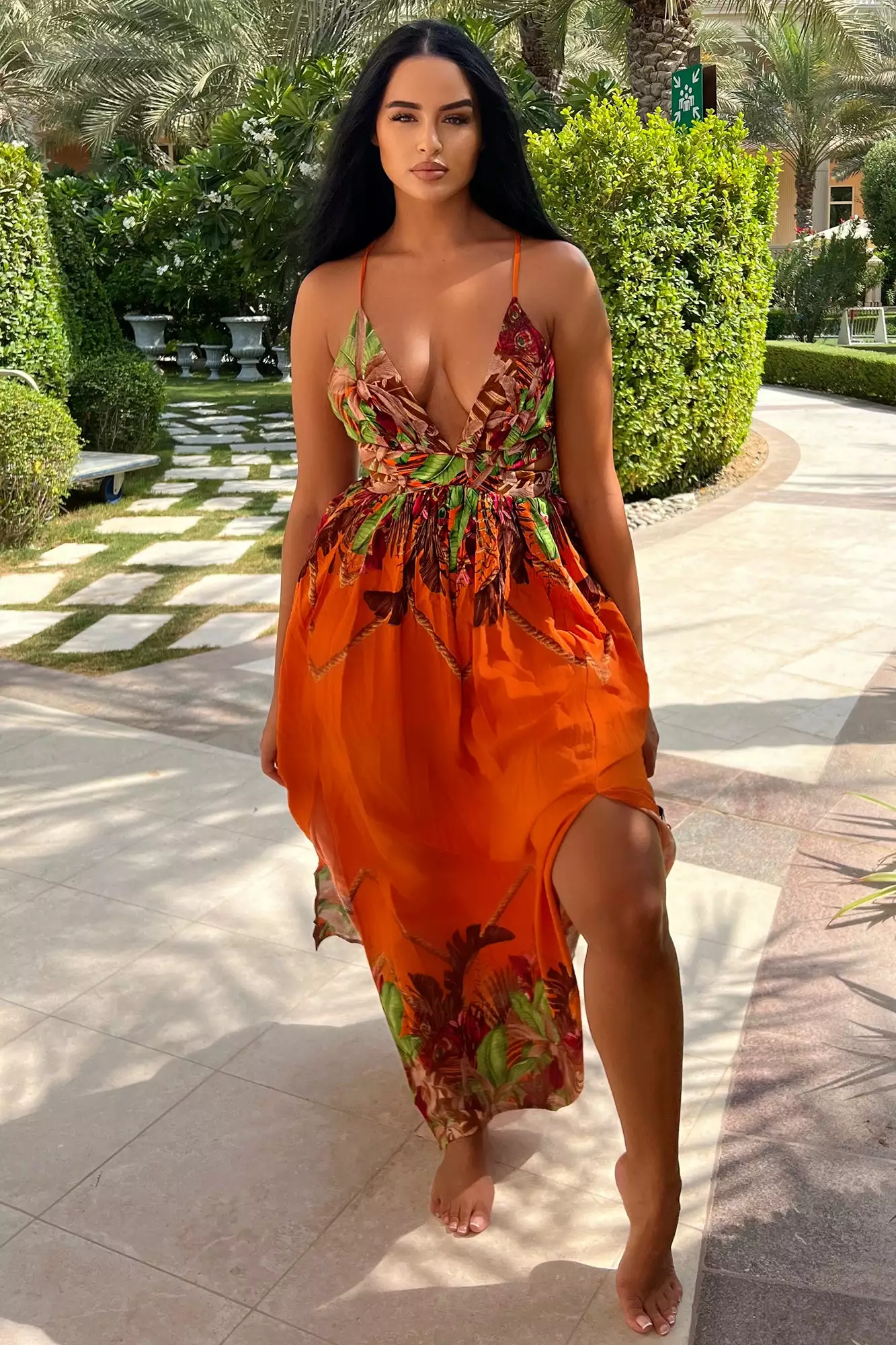 Fashion Nova Lanai Sleeveless Maxi Dress - Orange/combo 3 Fashion Nova Lanai Sleeveless Maxi Dress - Orange/combo