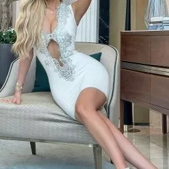 Fashion Nova Leilani Bandage Mini Dress - White