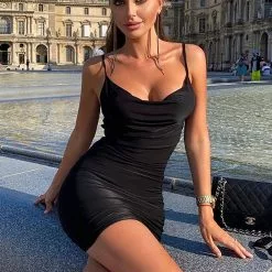 Fashion Nova Let's Run Away Mini Dress - Black
