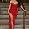 Fashion Nova Luminous Sequin Velvet Maxi Dress - Red -Fashion Nova Dresses Shop LuminousSequinVelvetMaxiDress Red MER 2