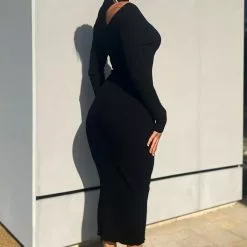 Fashion Nova Making The Cut Midi Sweater Dress - Black -Fashion Nova Dresses Shop MakingTheCutMidiSweaterDress Black MER