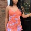 Fashion Nova Margot Ruched Mini Dress - Orange/combo -Fashion Nova Dresses Shop MargotRuchedMiniDress Orangecombo MER