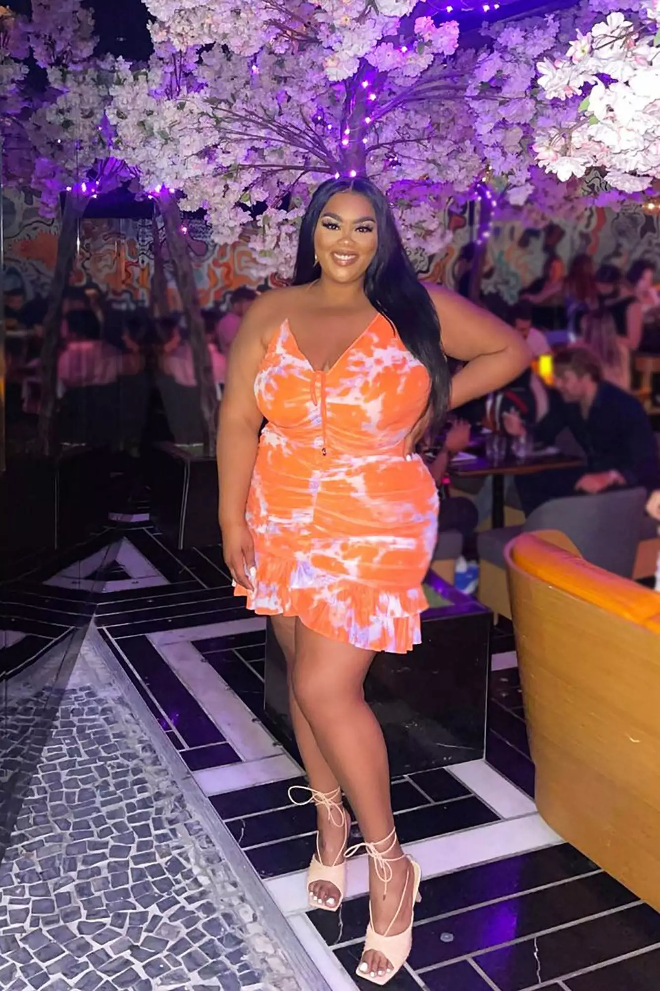 Fashion Nova Margot Ruched Mini Dress - Orange/combo 9 Fashion Nova Margot Ruched Mini Dress - Orange/combo - Image 7