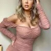 Fashion Nova Mariah Ruched Mini Dress - Nude -Fashion Nova Dresses Shop MariahRuchedMiniDress Nude2 MER