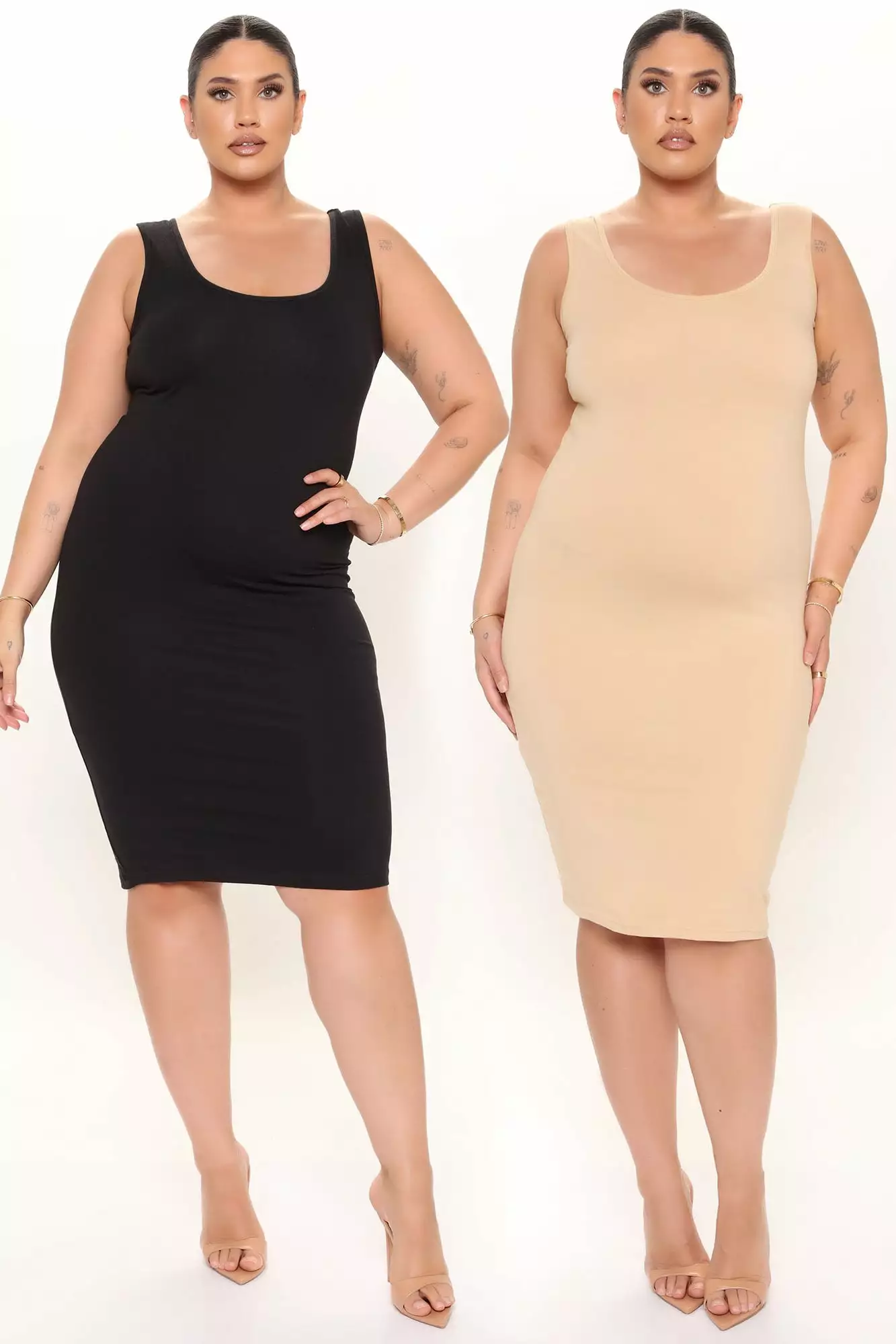 Fashion Nova Maya 2 Pack Midi Dress - Taupe/combo 10 Fashion Nova Maya 2 Pack Midi Dress - Taupe/combo - Image 8