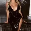 Fashion Nova Midnight City Latex Midi Dress - Black -Fashion Nova Dresses Shop MidnightCityLatexMidiDress Black MER 3