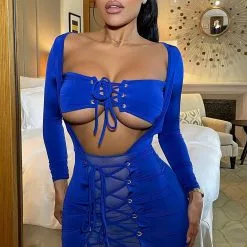 Fashion Nova Midnight Love Mini Dress - Royal