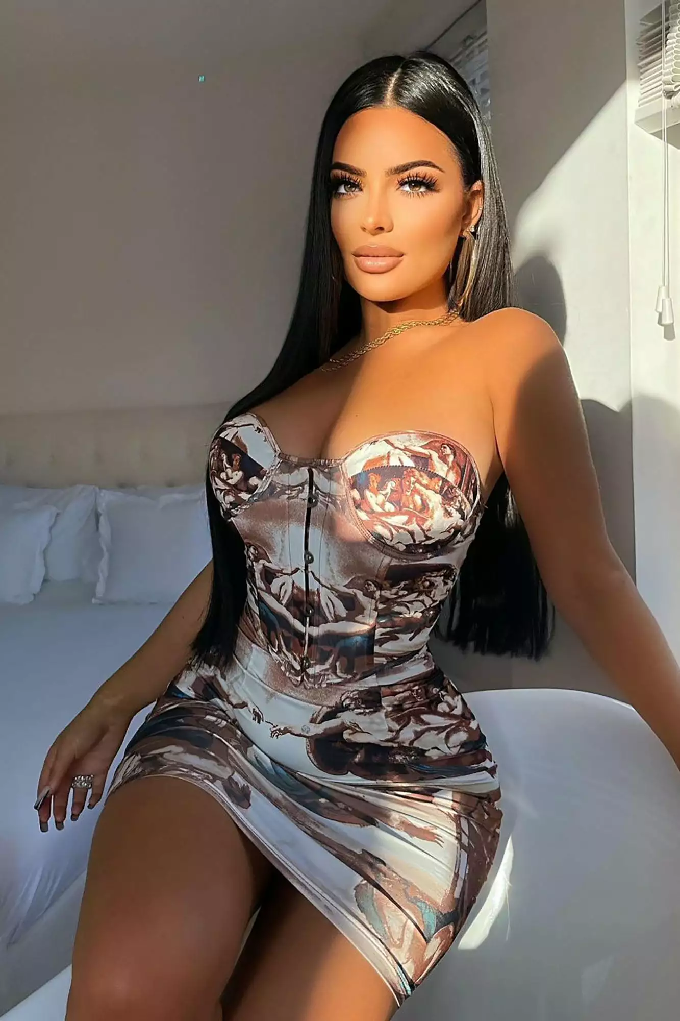 Fashion Nova My Angel Baby Printed Mini Dress - Brown/combo 7 Fashion Nova My Angel Baby Printed Mini Dress - Brown/combo - Image 5