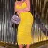Fashion Nova Need You In My Life Ruched Midi Dress - Mustard 2 Fashion Nova Need You In My Life Ruched Midi Dress - Mustard -Fashion Nova Dresses Shop NeedYouInMyLifeRuchedMidiDress Mustard MER
