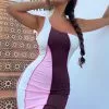 Fashion Nova Nelly Color Block Mini Dress - Pink/combo