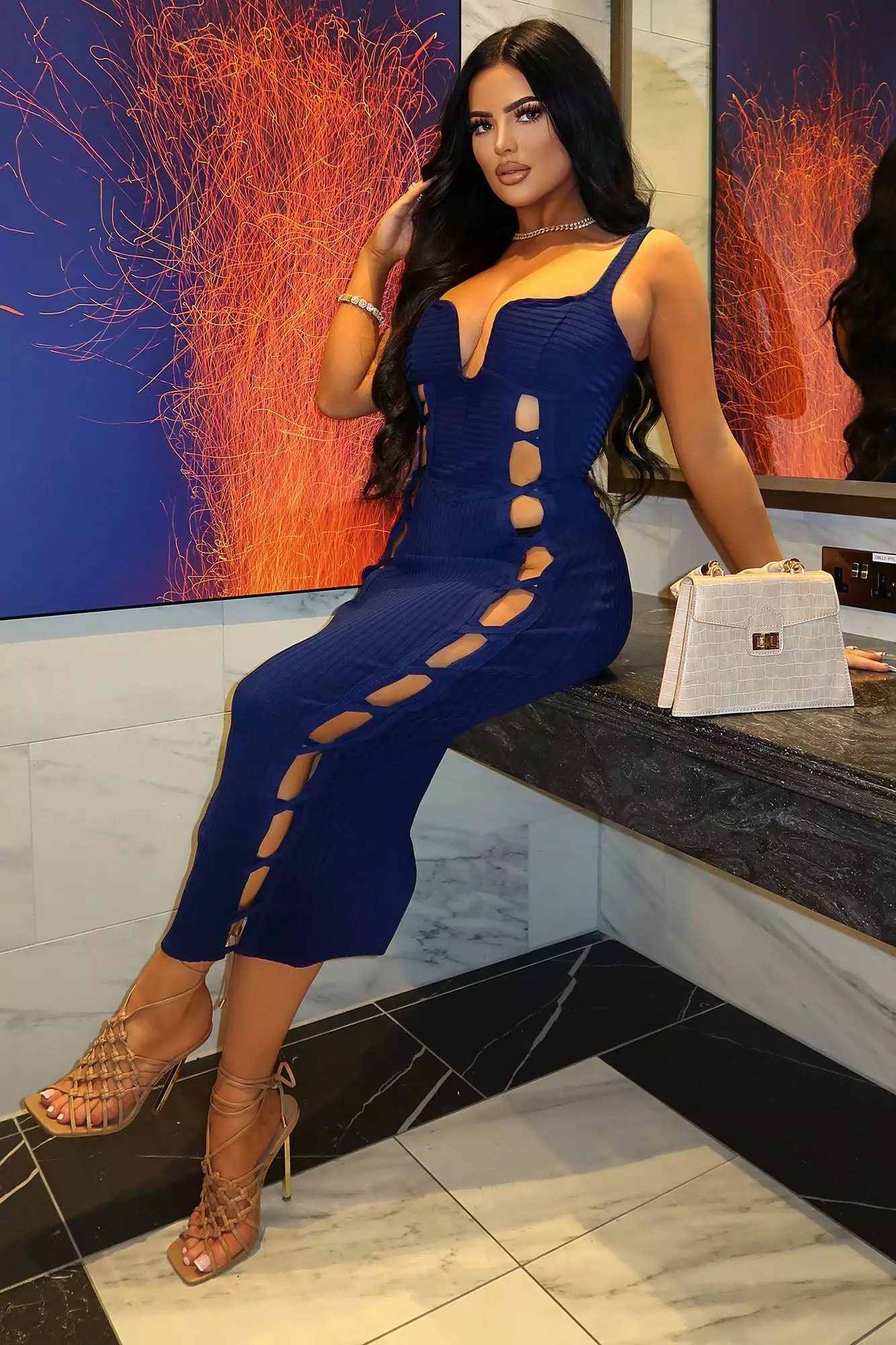 Fashion Nova No Cuts Given Bandage Midi Dress - Navy 4 Fashion Nova No Cuts Given Bandage Midi Dress - Navy - Image 2
