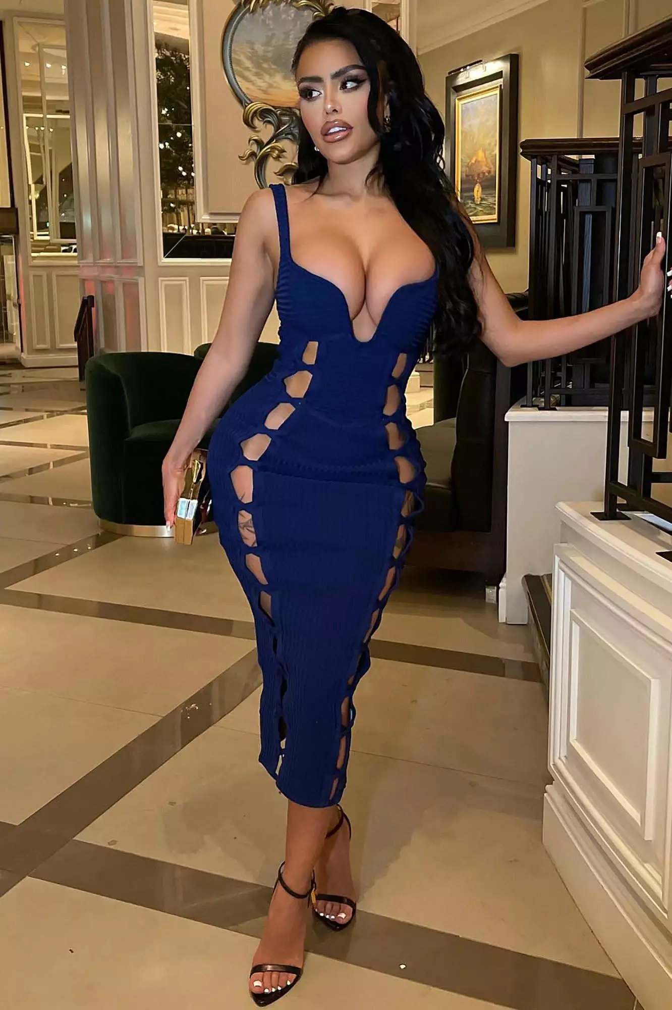 Fashion Nova No Cuts Given Bandage Midi Dress - Navy 3 Fashion Nova No Cuts Given Bandage Midi Dress - Navy
