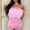 Fashion Nova Noa Feather Mini Dress - Pink 2 Fashion Nova Noa Feather Mini Dress - Pink -Fashion Nova Dresses Shop NoaFeatherMiniDress Pink MER 2