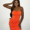 Fashion Nova One Hot Mamacita Ruched Midi Dress - Orange 2 Fashion Nova One Hot Mamacita Ruched Midi Dress - Orange -Fashion Nova Dresses Shop OneHotMamacitaRuchedMidiDress Orange MER