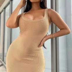 Fashion Nova One of the Boys Dress - Nude
