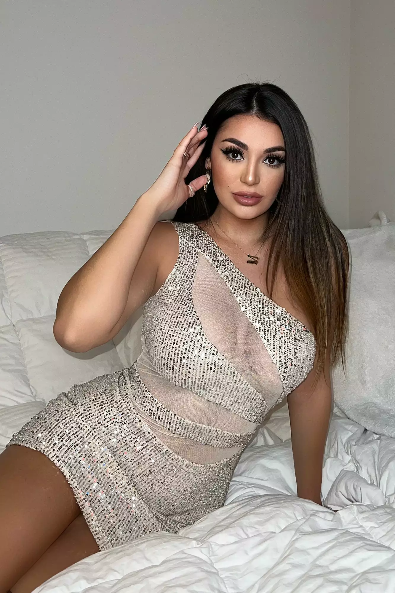 Fashion Nova Party Seeker Sequin Mini Dress - Cream 5 Fashion Nova Party Seeker Sequin Mini Dress - Cream - Image 3