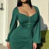 Fashion Nova Posh Baby Mini Dress - Emerald -Fashion Nova Dresses Shop PoshBabyMiniDress Emerald MER