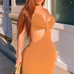 Fashion Nova Pure Charm Sweater Maxi Dress - Camel -Fashion Nova Dresses Shop PureCharmSweaterMaxiDress Camel MER 2