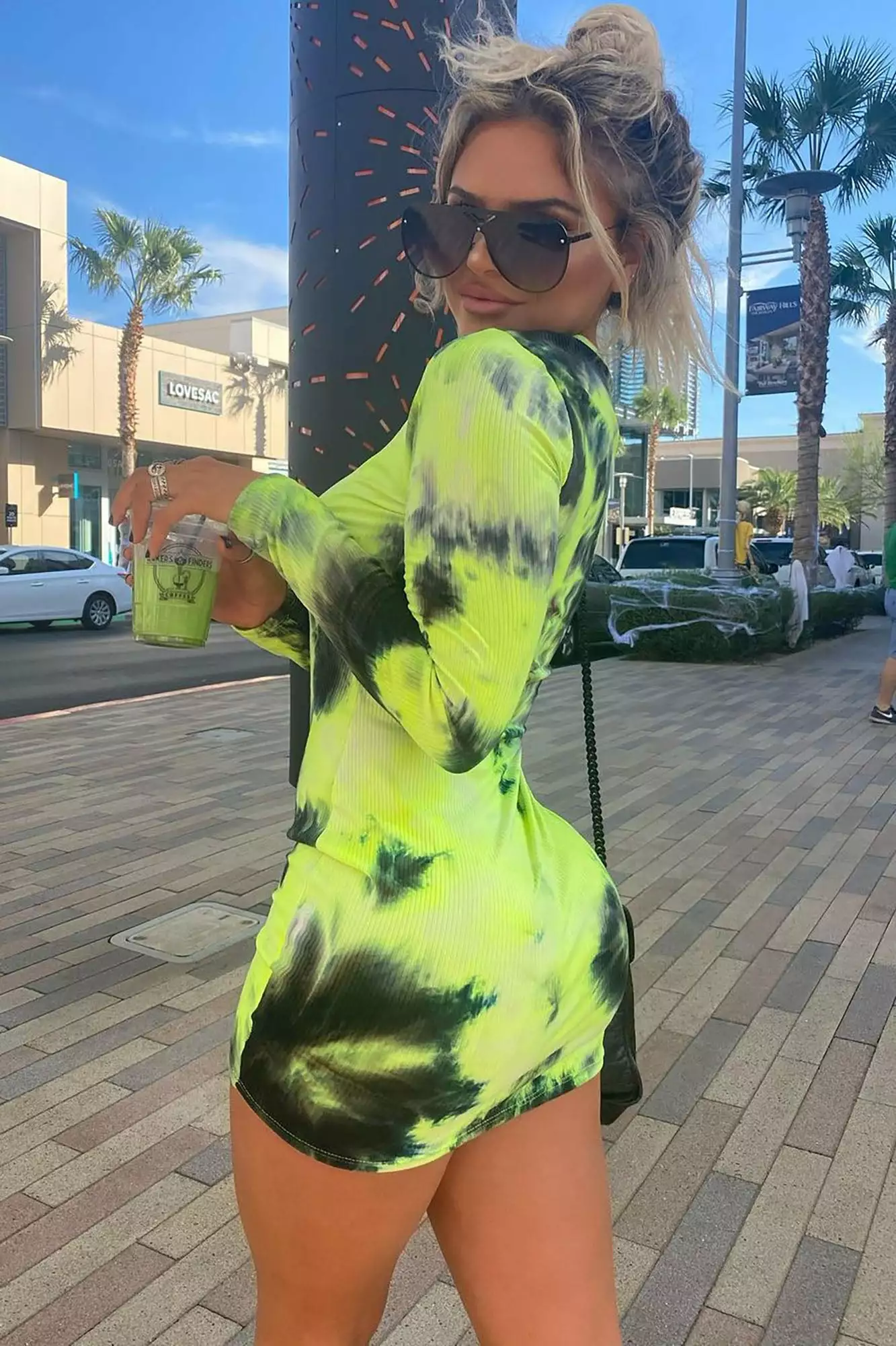 Fashion Nova Queen Tie Dye Mini Dress - Green/combo 3 Fashion Nova Queen Tie Dye Mini Dress - Green/combo
