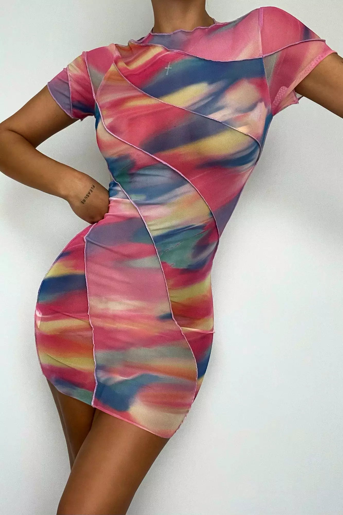 Fashion Nova Rainbow Harbor Mini Dress - Pink/combo 3 Fashion Nova Rainbow Harbor Mini Dress - Pink/combo