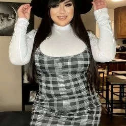 Fashion Nova School Girl At Heart Mini Dress Set - Black/White -Fashion Nova Dresses Shop SchoolGirlAtHeartMiniDressSet Black White MER CURVE