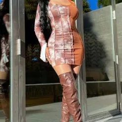 Fashion Nova Secret Obsession Mini Dress - Brown/combo -Fashion Nova Dresses Shop SecretObsessionMiniDress Browncombo MER 2