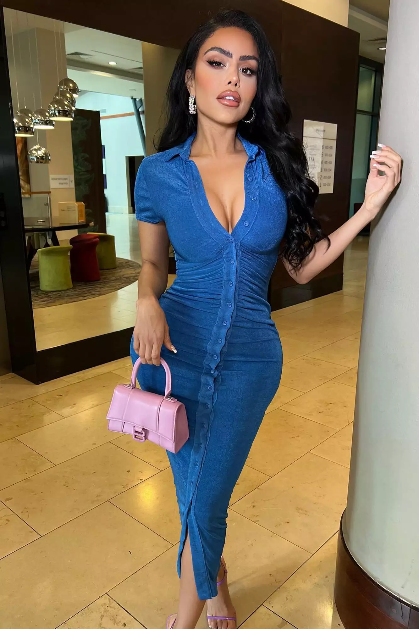 Fashion Nova Silky Smooth Slinky Maxi Dress - Royal 4 Fashion Nova Silky Smooth Slinky Maxi Dress - Royal - Image 2