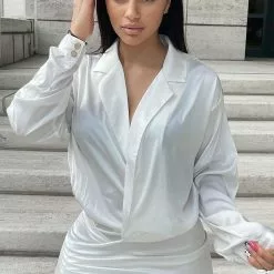 Fashion Nova Slip Into Sexy Satin Mini Dress - White