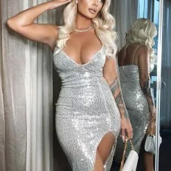Fashion Nova Stars Do Shine Sequin Dress - Silver