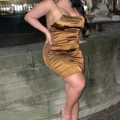 Fashion Nova Sweeter Than You Satin Mini Dress - Mocha -Fashion Nova Dresses Shop SweeterThanYouSatinMiniDress Mocha MER PLUS