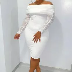 Fashion Nova Take Me On A Dinner Date Dress - Off White -Fashion Nova Dresses Shop TakeMeOnADinnerDateDress OffWhite MER PLUS