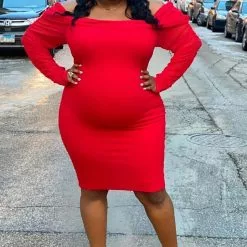 Fashion Nova Take Me On A Dinner Date Dress - Red -Fashion Nova Dresses Shop TakeMeOnADinnerDateDress Red MER PLUS