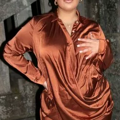 Fashion Nova Time Of Your Life Satin Shirt Dress - Brown -Fashion Nova Dresses Shop TimeOfYourLifeSatinShirtDress Brown MER PLUS c250466e 5d9b 427f b1ab b27ced4756c9