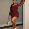 Fashion Nova Top Candidate Mini Dress - Wine -Fashion Nova Dresses Shop TopCandidateMiniDress Wine MER 1