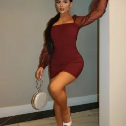 Fashion Nova Top Candidate Mini Dress - Wine